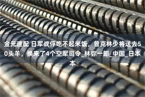 金元速配 日军战俘吃不起米饭，曾克林少将送去50头羊，换来了4个空军司令_林弥一郎_中国_日本